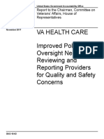 VA Health Care: Improved Policies and Oversight Needed For Reviewing and Reporting Providers For Quality and Safety Concerns