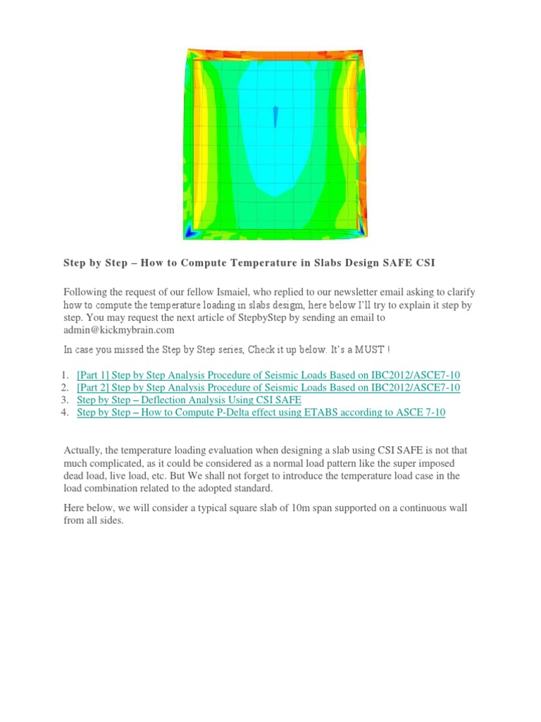 Temperature Load in Slab Design Using SAFE | PDF | Strength Of ...