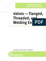 Valves - Flanged, Threaded, and Welding End: ASME B16.34-2013