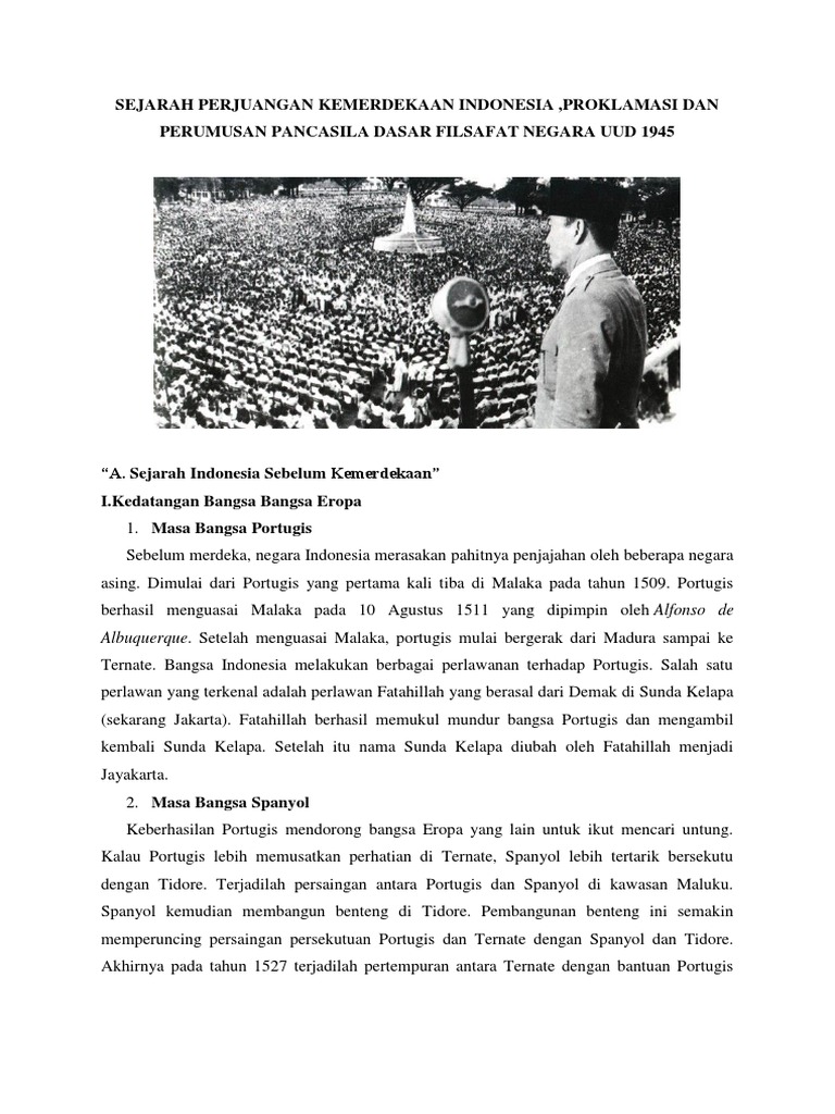 Sejarah Perjuangan Kemerdekaan Indonesia | PDF