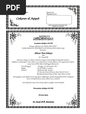 86+ Contoh Undangan Aqiqah Dan Cukuran Gratis