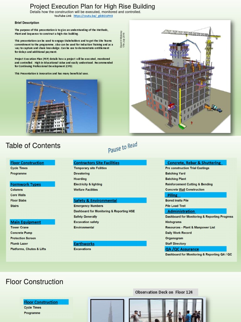 High-Rise Building Construction Plan | PDF | Concrete | Deep Foundation