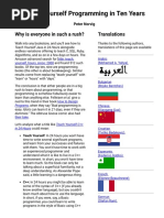 Teach Yourself Programming in Ten Years