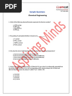 Chemical Engineering: Sample Questions