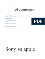 Affliated Companies: Sony Vs Apple
