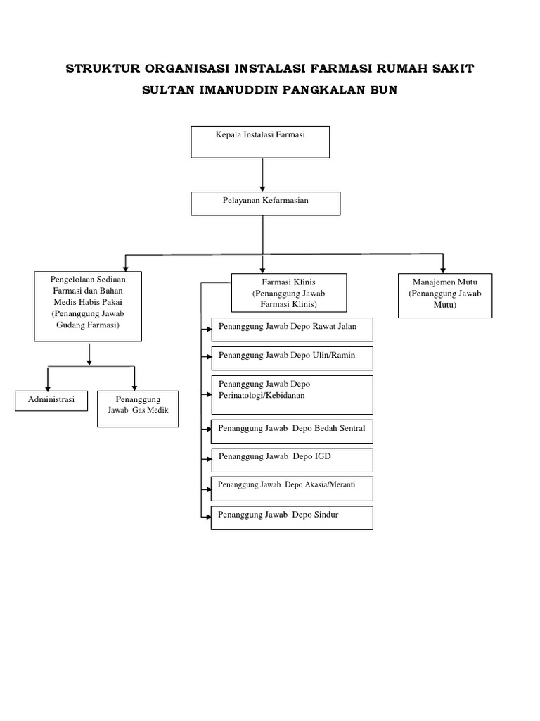 Struktur Organisasi Instalasi Farmasi Rs Sultan Pdf