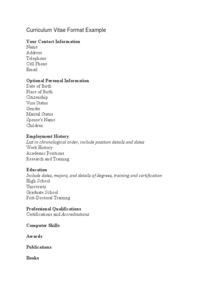 CV Format Guide and Example | PDF | Career & Growth