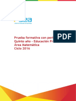 2016 Prueba Formativa Matematica 5to Con Perfiles