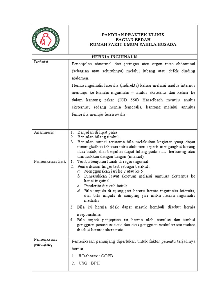 Panduan Praktek Klinis Hernia Inguinalis Pdf