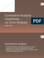 Contrastive Analysis Hypothesis Vs Error Analysis