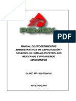 Manual de Procedimientos Administrativos de Capacitacion y Desarrollo Humano en Petroleos Mexicanos