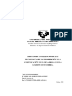 Influencia y Utilización de Las Tecnologías de La Información y La Comunicación en El Desarrollo de La Gestión de Tesorería PDF
