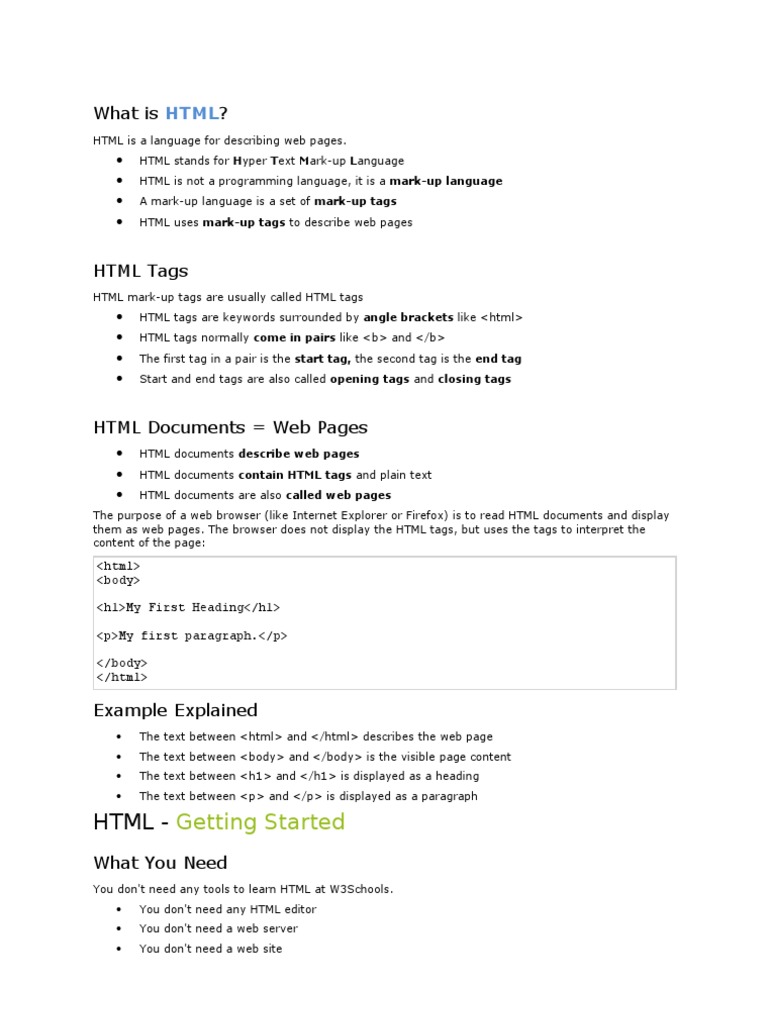 My HTML Notes | PDF | Html Element | Hyperlink