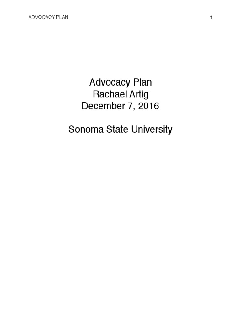 Advocacy Plan | PDF | Teaching | Cognition