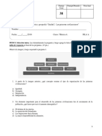 Prueba 7 Basico Las Primeras Civilizaciones