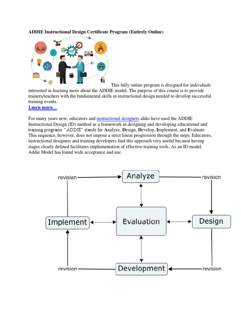 ADDIE Instructional Design Certificate Program | PDF | Instructional ...