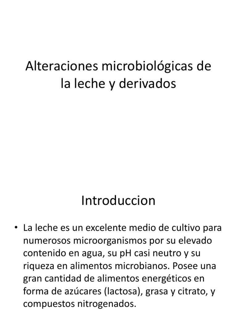 Alteraciones Microbiológicas de la Leche | PDF | Leche | Las bacterias