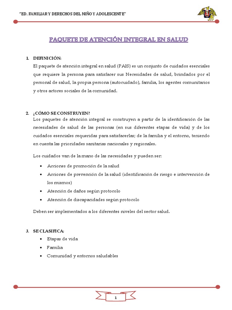Paquete de Atención Integral del Adolescente | PDF | Adolescencia ...