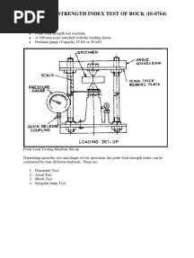 Point Load Strength Index Test of Rock