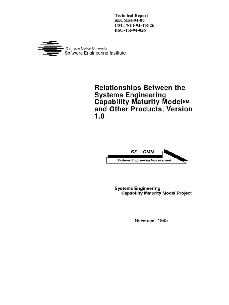 Relationships Between The Systems Engineering Capability Maturity Model ...