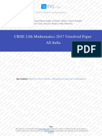 Maths 2017 Unsolved Paper All India