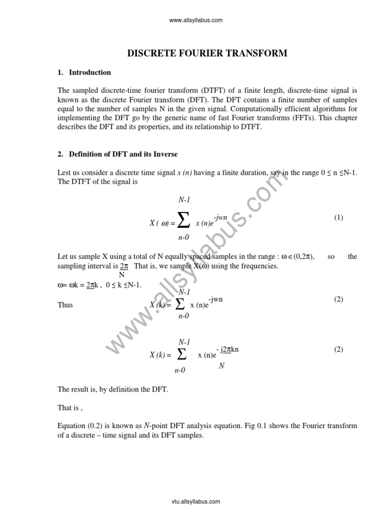 Understanding Discrete Fourier Transform | PDF | Fourier Analysis ...