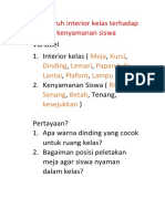 Pengaruh Interior Kelas Terhadap Kenyamanan Siswa