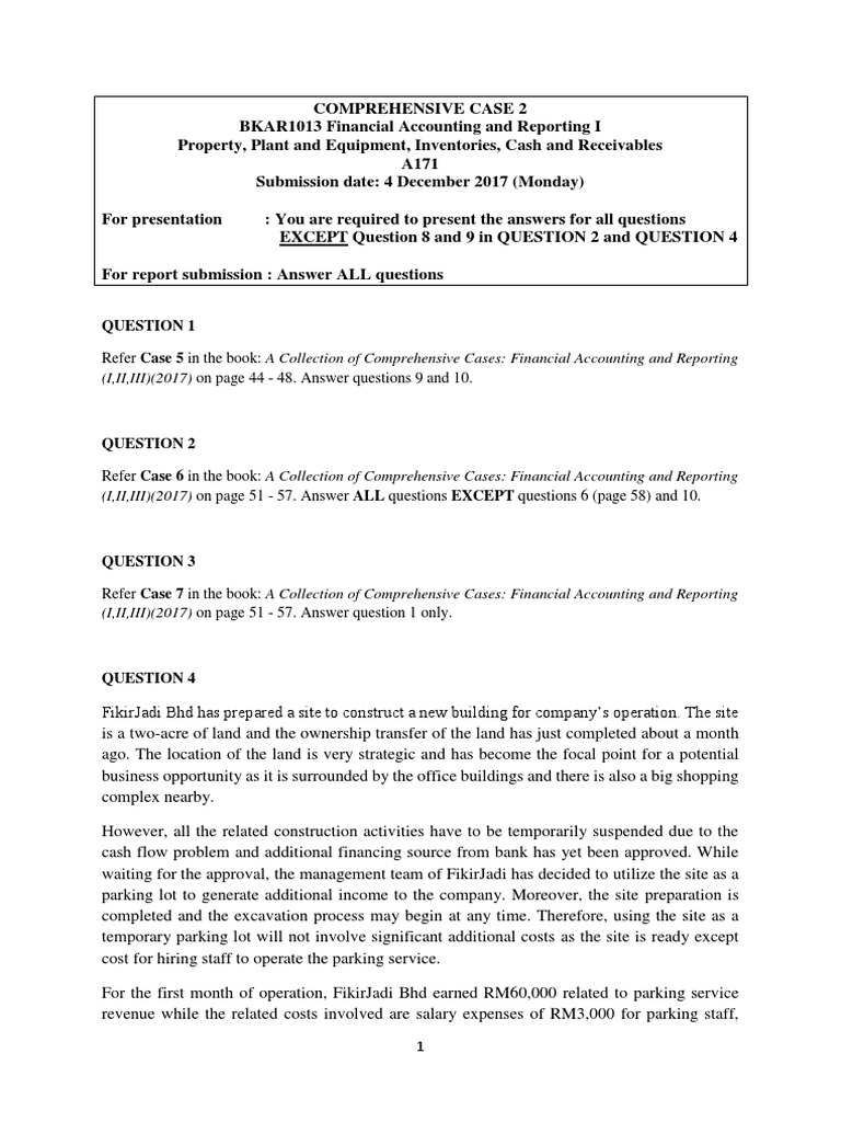 Financial Accounting Case Study | PDF | Expense | Revenue