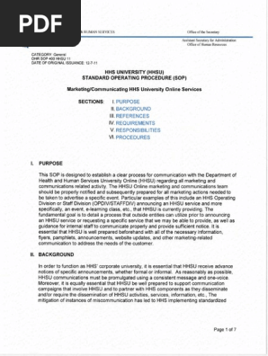 Procedures Marketing Communications Sop