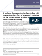 A National Cluster-randomised Controlled Trial to Examine the Effect of Enhanced Reminders on the Socioeconomic Gradient in Uptake in Bowel Cancer Screening