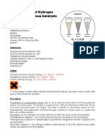 Decomposition of Hydrogen Peroxide by Various Catalysts