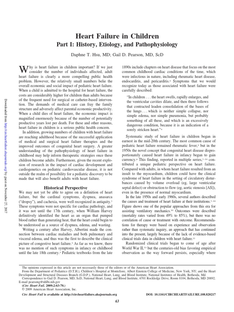 Heart Failure in Children | PDF | Heart Failure | Congenital Heart Defect