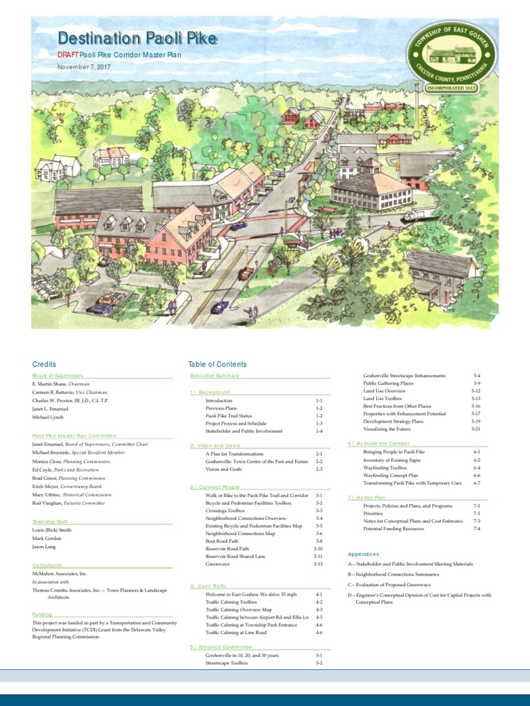 Paoli Pike Corridor Master Plan 11.2017 PDF Trail Traffic