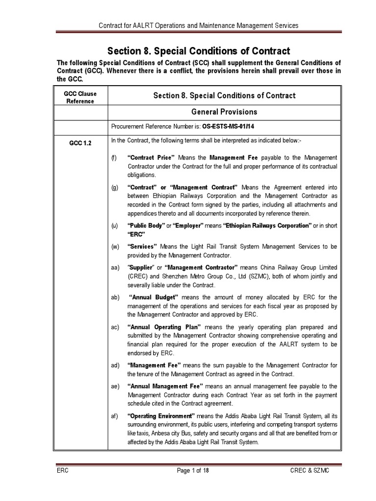 3. Special Conditions of Contract _ Final 25.11.2014 General