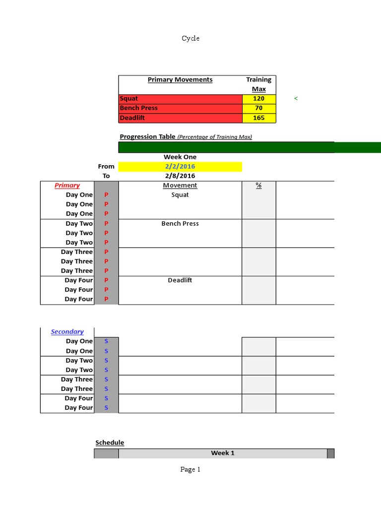Powerlifting Training Cycle Template | PDF | Hobbies | Sports