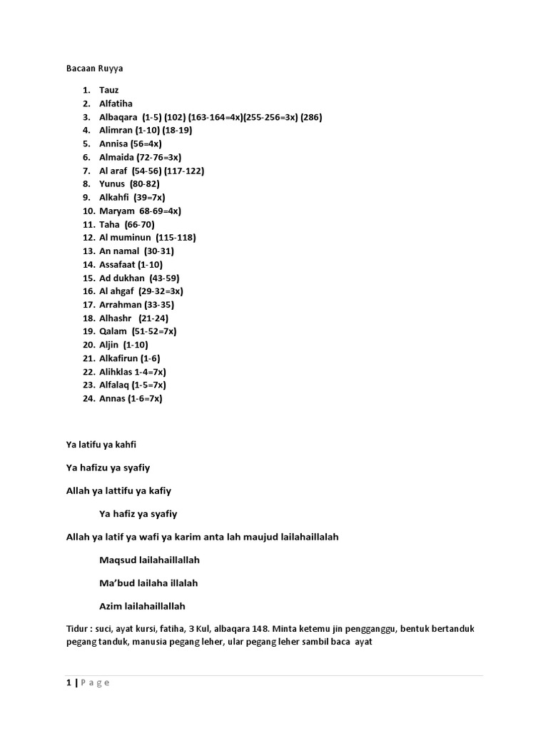 Bacaan Ruyya Pdf