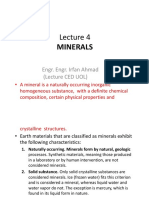Minerals: Engr. Engr. Irfan Ahmad (Lecture CED UOL)