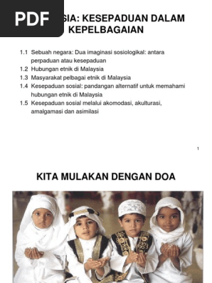 Bab 1 Malaysia Kesepaduan Dalam Kepelbagaian  PDF