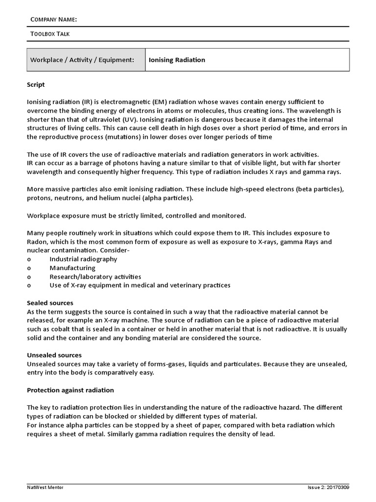 Ionising Radiation Safety Guidelines | PDF | Ionizing Radiation | Radiation