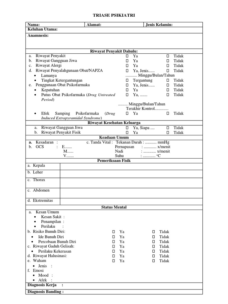 Triase Psikiatri | PDF