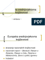 Europska Srednjovjekovna Književnost - Sinteza