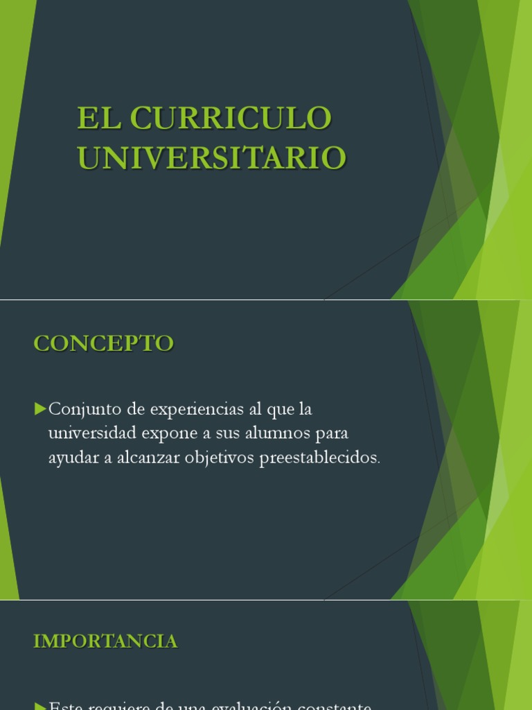 Importancia del Currículo Universitario | PDF | Plan de estudios ...