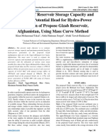 Estimation of Reservoir Storage Capacity and Maximum Potential Head For Hydro-Power Generation of Propose Gizab Reservoir, Afghanistan, Using Mass Curve Method