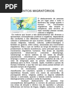 MOVIMENTOS MIGRATÓRIOS