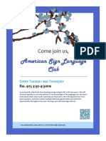 Sign Language Club Flyer