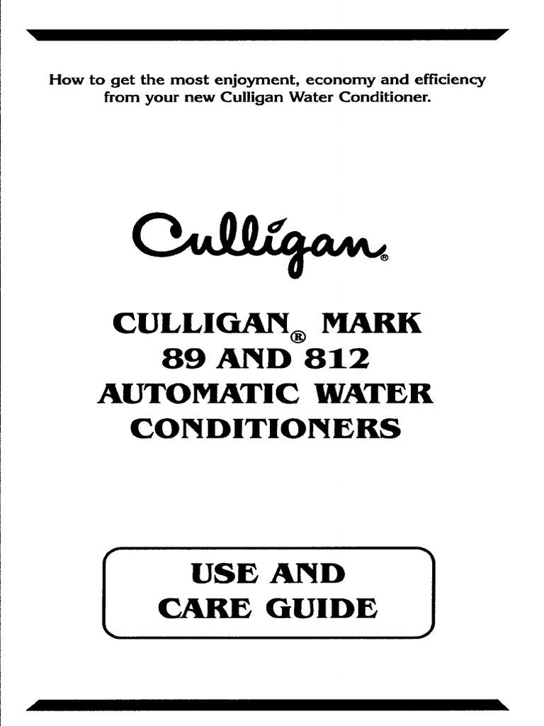 Culligan Mark 89812 PDF Business