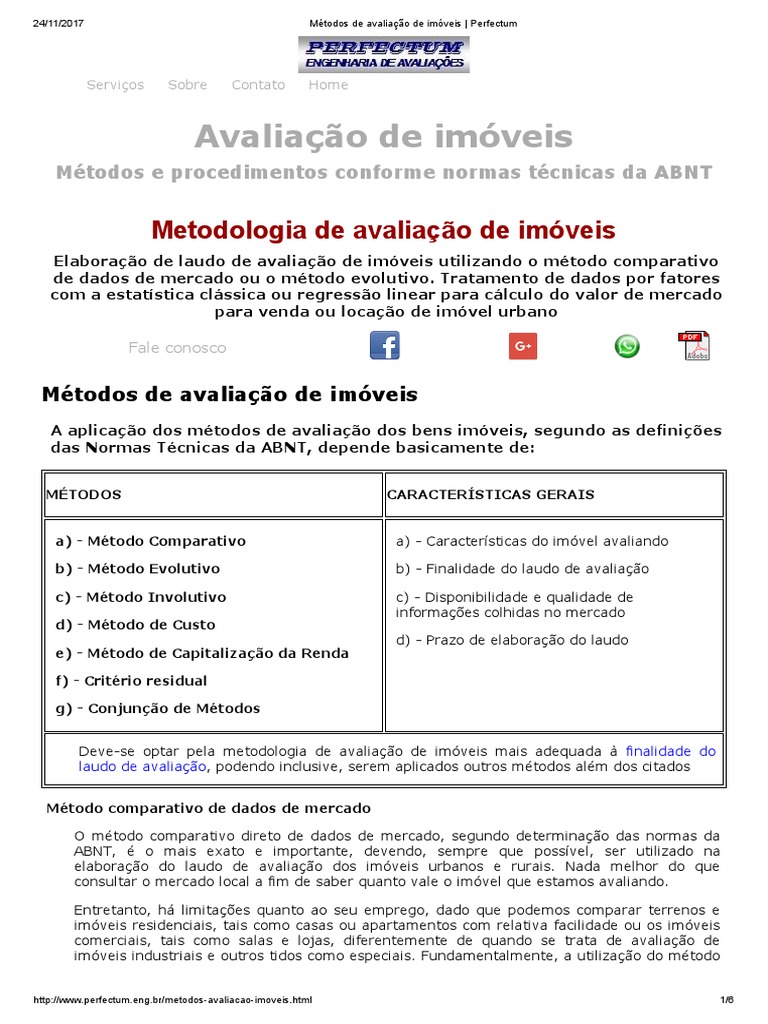 Métodos de Avaliação de Imóveis | PDF | Cálculo | Estatísticas