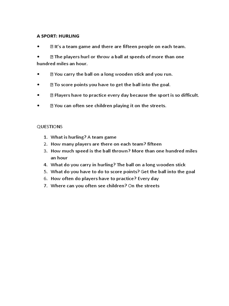 A SPORT Hurling | PDF