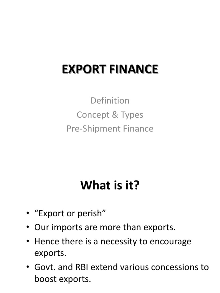 Understanding Export Finance Types | PDF | Credit (Finance) | Reserve ...