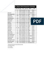 2018 inspection schedule list